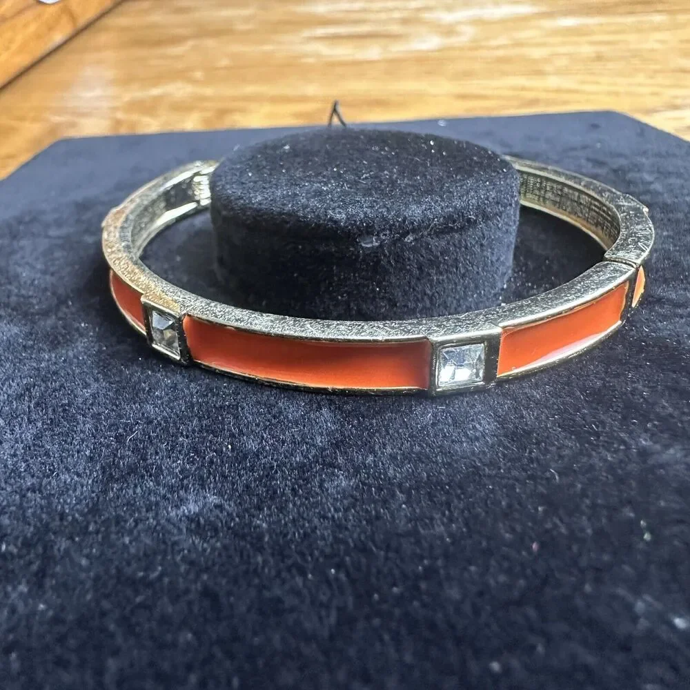 Sequin Nordstrom Colorful Thin Gold Tone Enamel Hinge Bangle $25 NWOT #188